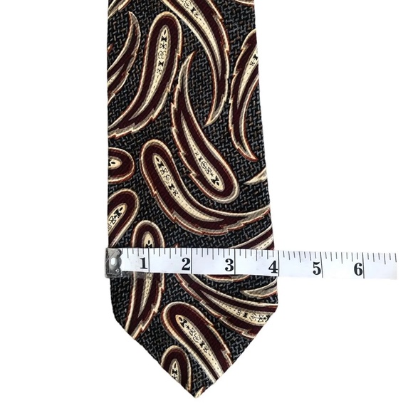 Robert Talbott Men Silk Paisley Neck Tie Brown/Gray/Black Design USA - Picture 2 of 4